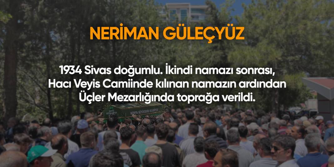 Konya'da bugün vefat edenler | 28 Nisan 2025 7